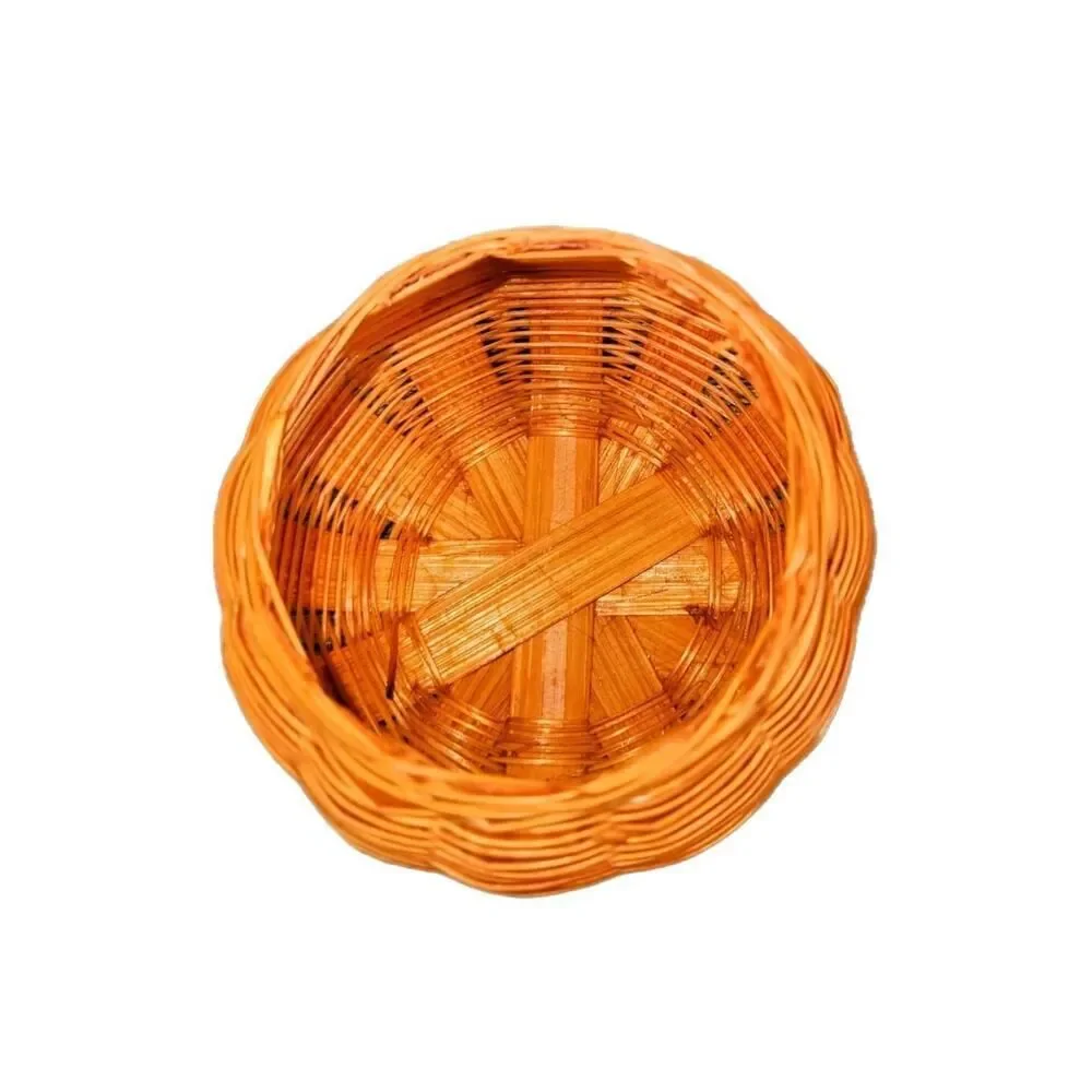 SET OF 3 MINI PUMPKIN WICKER BASKETS HALLOWEEN COTTAGECORE BOHO